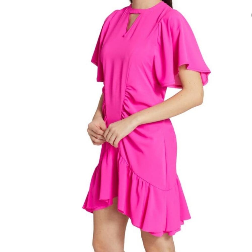Le Superbe Dress Waikiki Ruched Hot Pink Mini Size 0 NWT